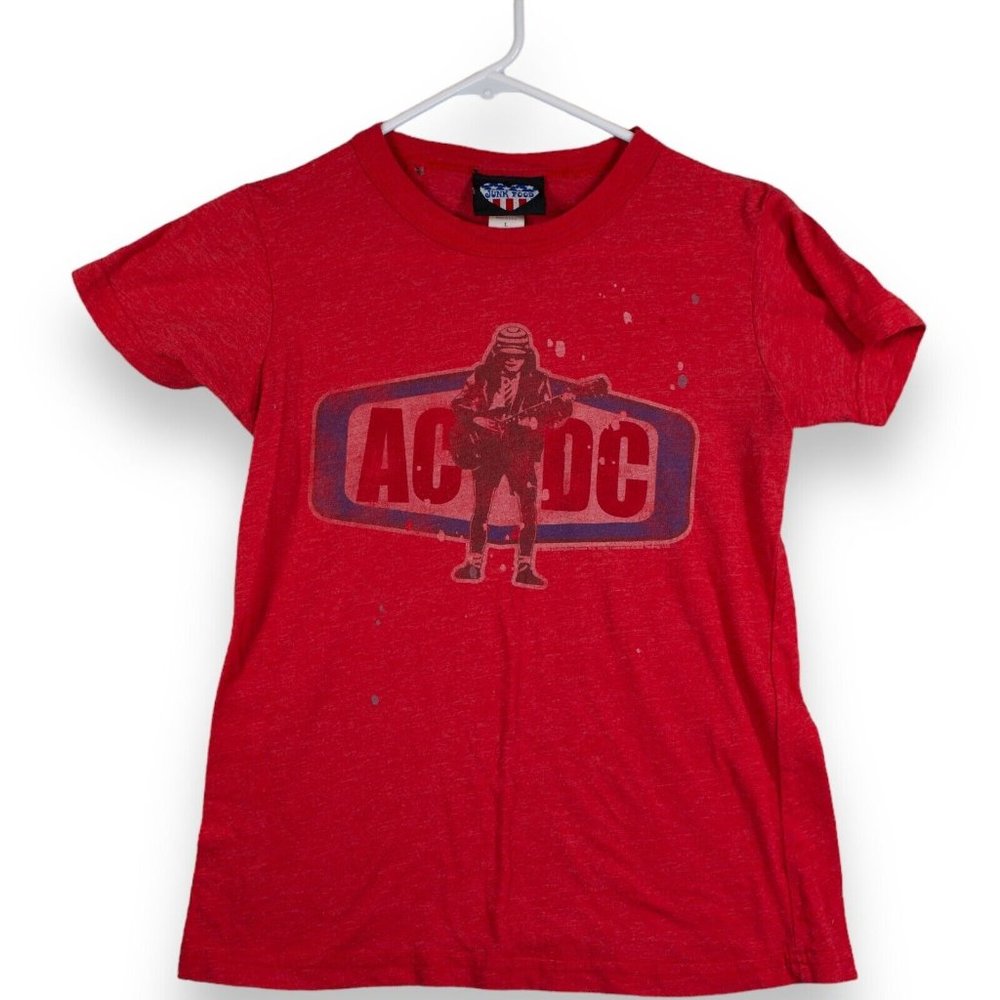 Junk Food Women's T-Shirt Size Large ACDC Graphic Red Made In USA